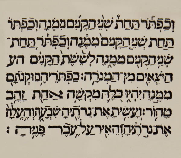 A small portion of Hebrew type