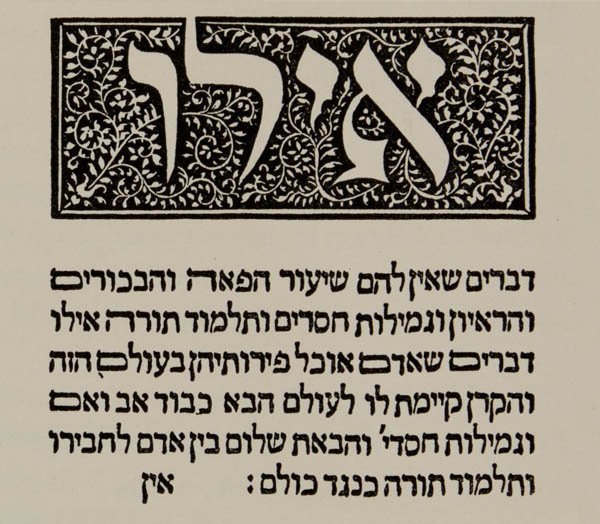 A small portion of Hebrew type