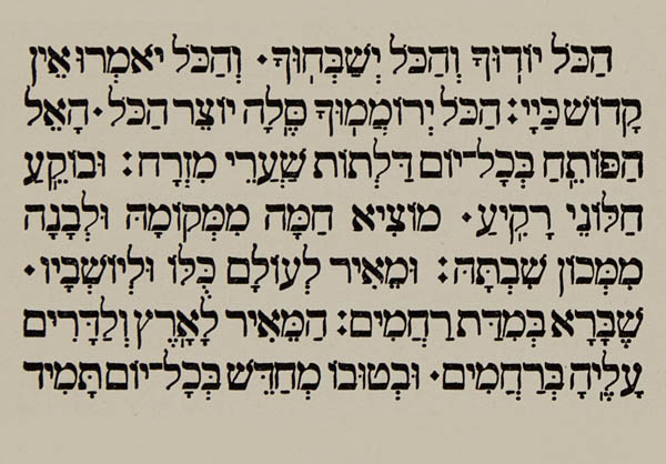A small portion of Hebrew type